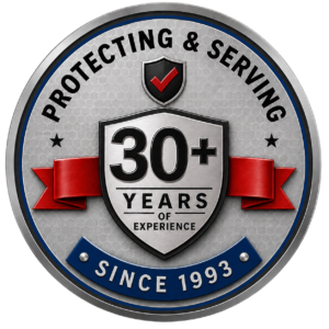 Bug Cops 30+ years of experience since 1993 badge.
