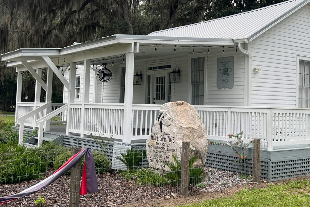 Historic schoolhouse building in Florahome, Florida