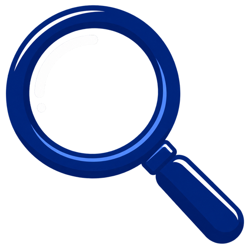 Magnifying glass icon for Bug Cops Pest Identification Guide inspection notes