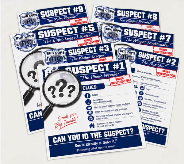 Bug Cops ID the Intruder suspect clue cards
