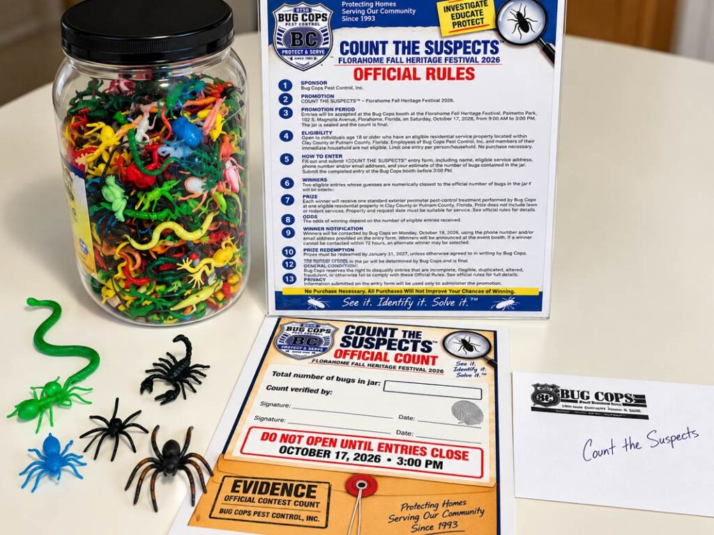 Bug Cops Count the Suspects contest for the Florahome Fall Heritage Festival