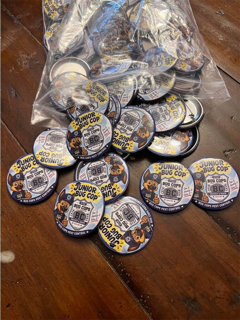 Junior Bug Cop badges for the Fall Heritage Festival
