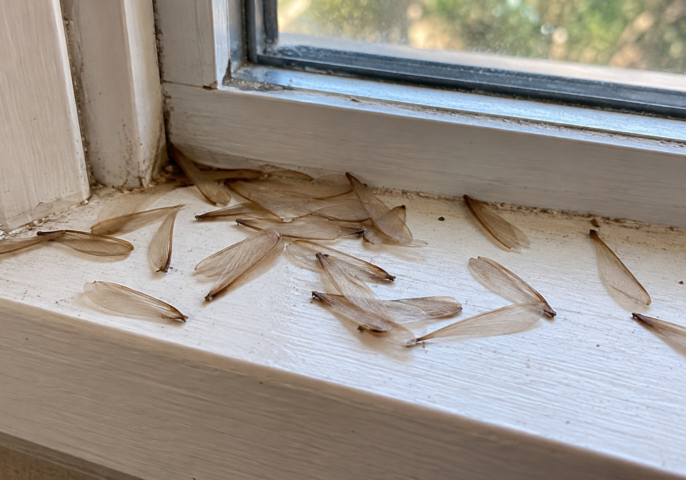 Discarded termite wings showing possible termite activity
